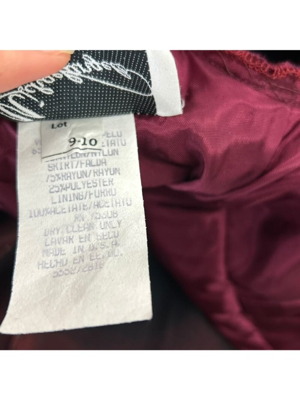 VTG Michaelangelo Dress Women's Size XS Burgundy Maxi Velvet With Bow Detail - Picture 3 of 15